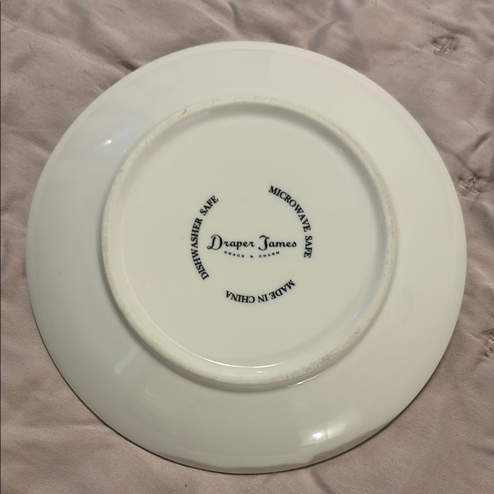 Draper James Navy and Pink French Bulldogs Accent plate - Picture 2 of 2
